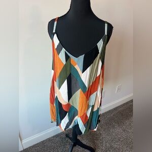 Torrid Colorful Geometric Gauze Camisole Size 3